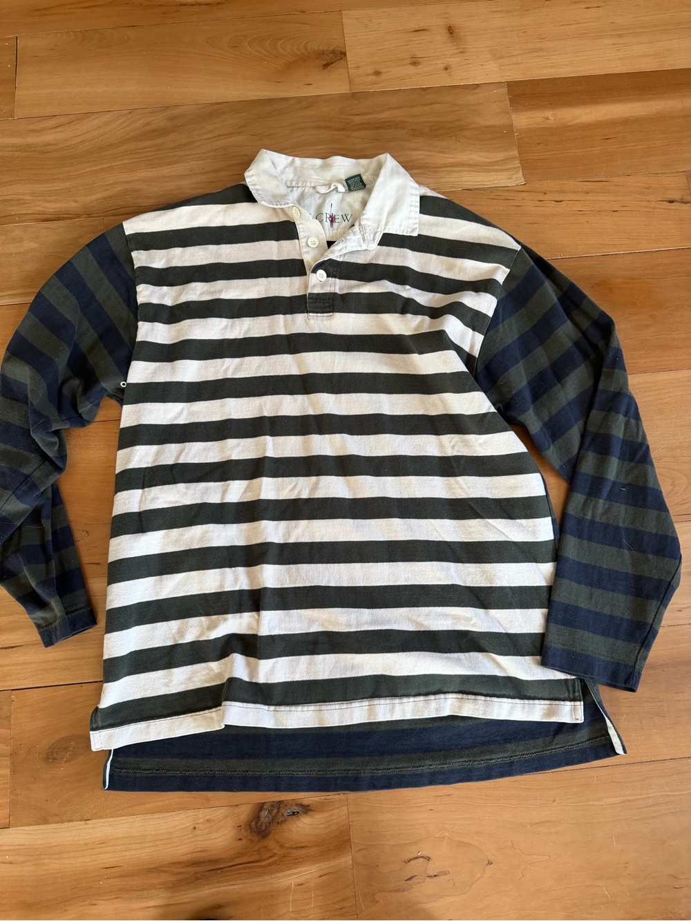 J. Crew RARE Oarsman Polo Rugby Collared Long Sleeve Striped 1992 Large Shirt